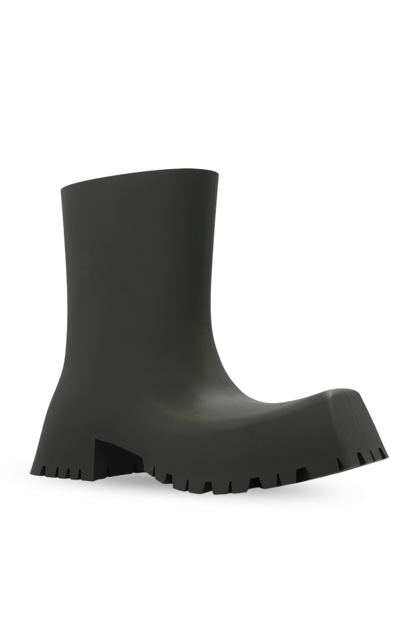 靴 balenciaga trooper Balenciaga Trooper Rubber Boot Black Men's - 680660W0FO81000